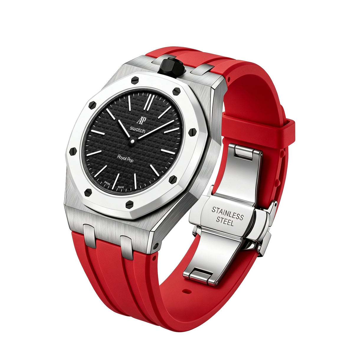 Royal Oak Pop Esclusivo Cassa in Acciaio e Cinturino in Silicone con Base