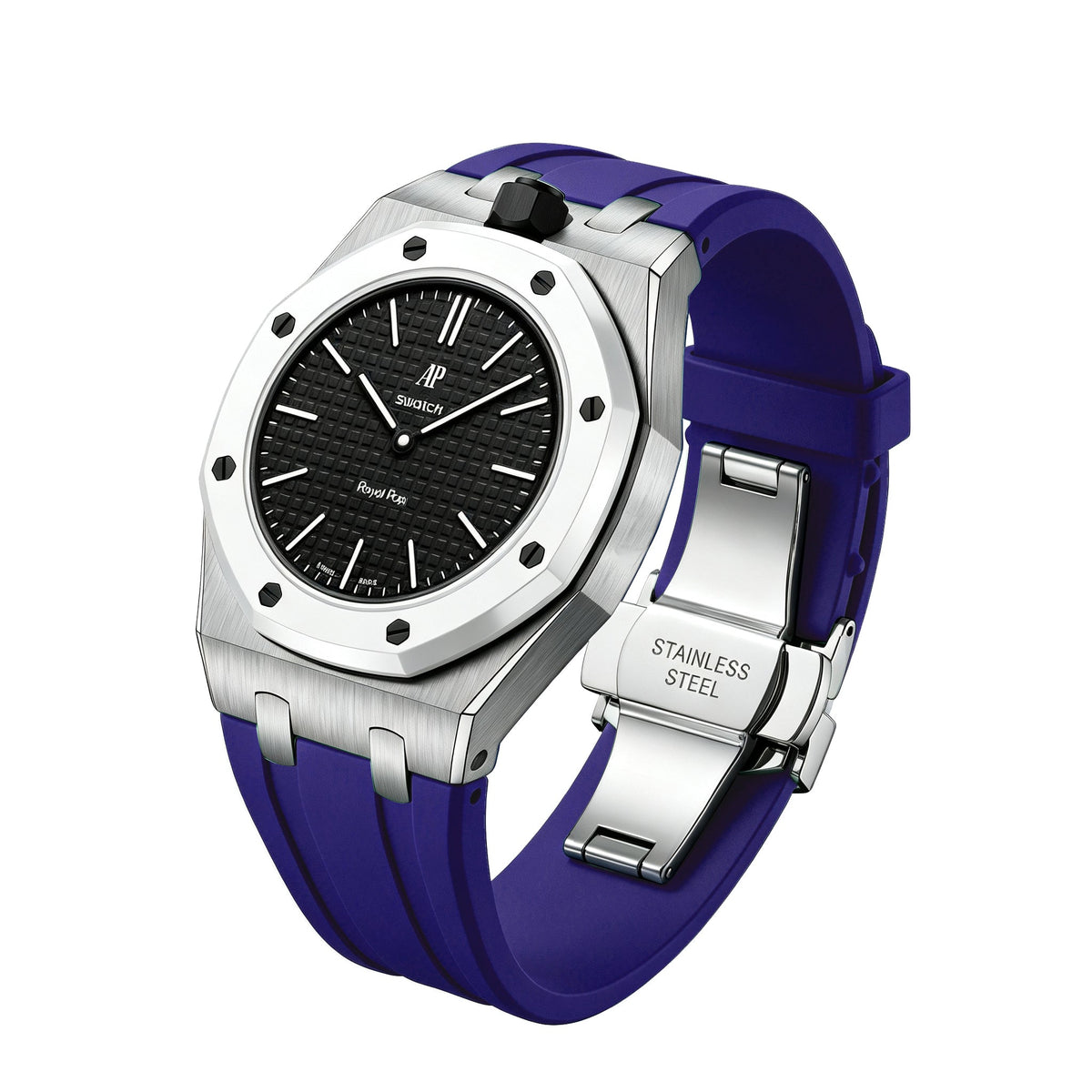 Royal Oak Pop Esclusivo Cassa in Acciaio e Cinturino in Silicone con Base