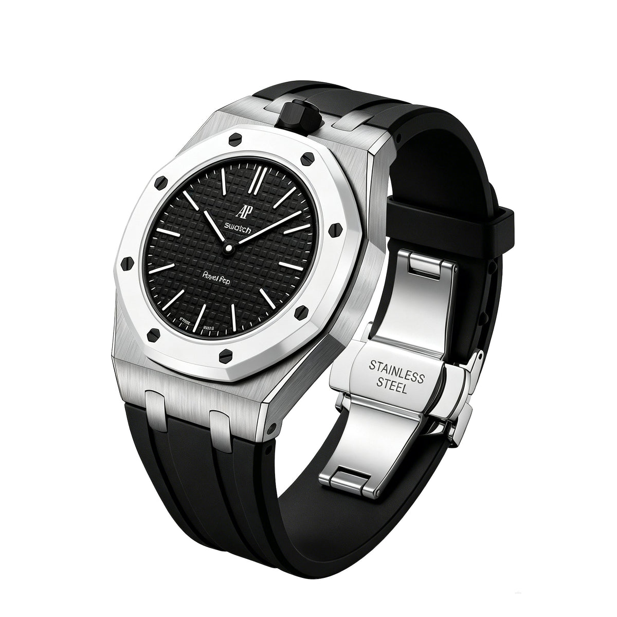Royal Oak Pop Esclusivo Cassa in Acciaio e Cinturino in Silicone con Base