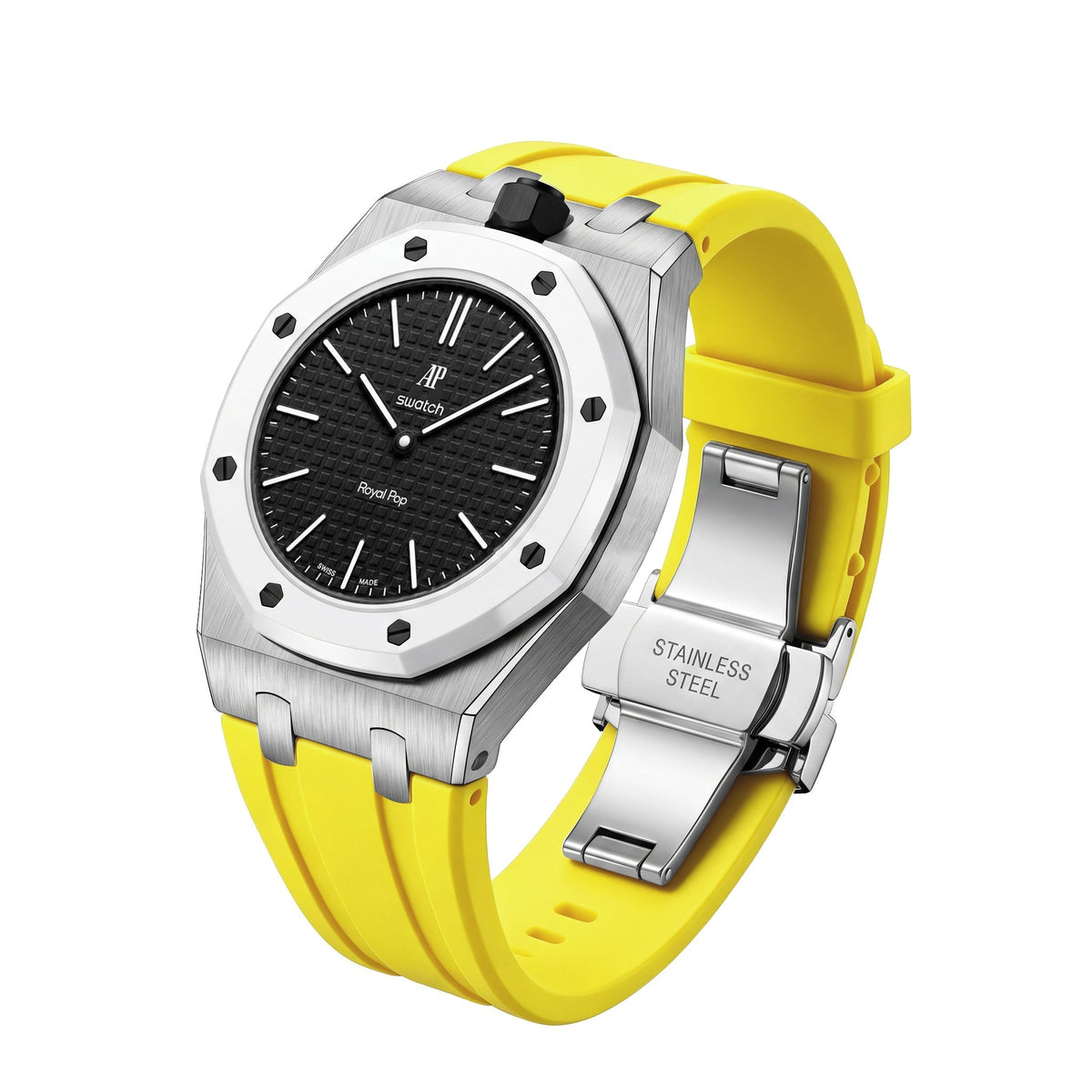 Royal Oak Pop Esclusivo Cassa in Acciaio e Cinturino in Silicone con Base