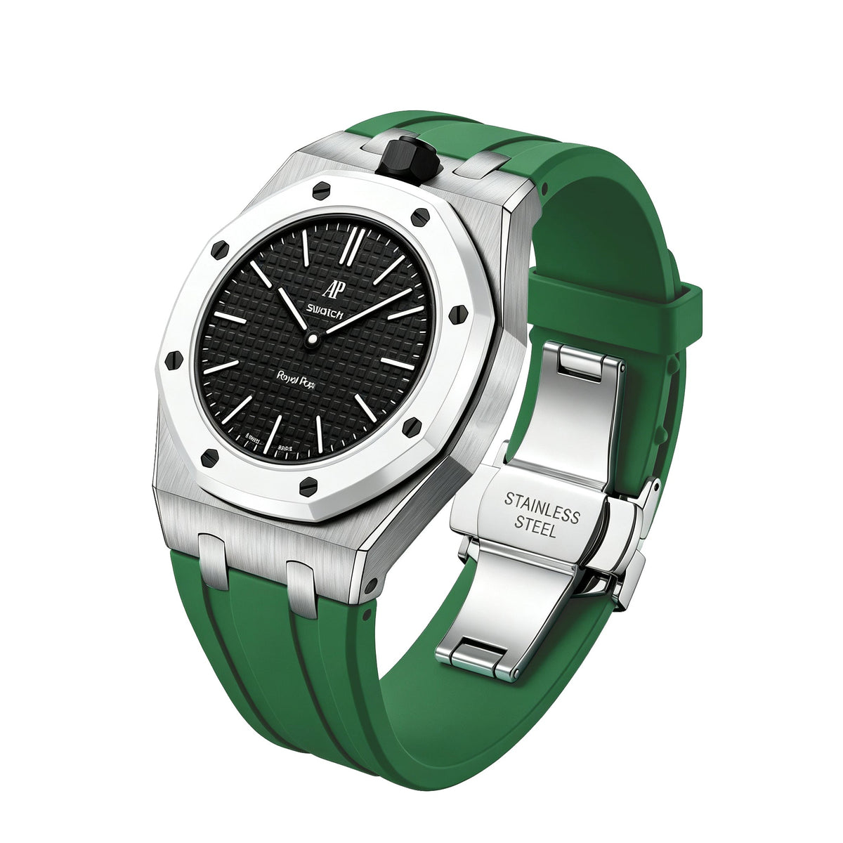 Royal Oak Pop Esclusivo Cassa in Acciaio e Cinturino in Silicone con Base