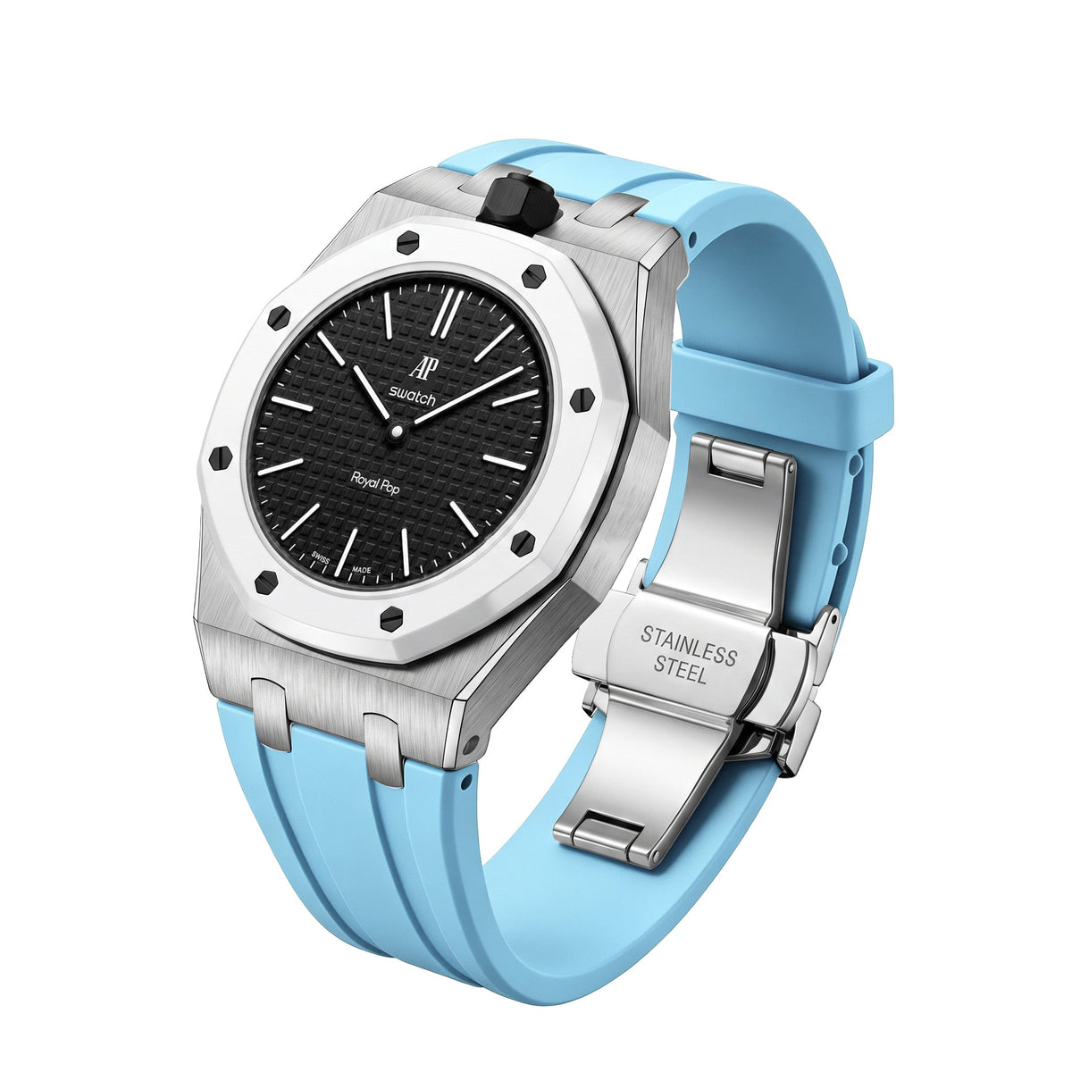 Royal Oak Pop Esclusivo Cassa in Acciaio e Cinturino in Silicone con Base