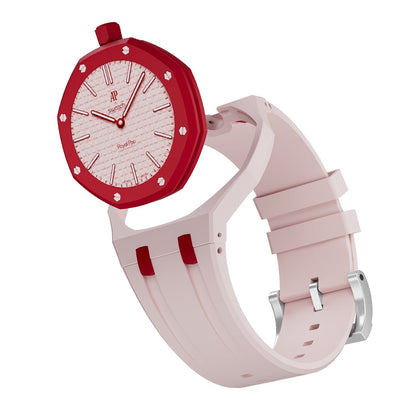 Oak Pop Exklusives rosa und rotes Silikonarmband