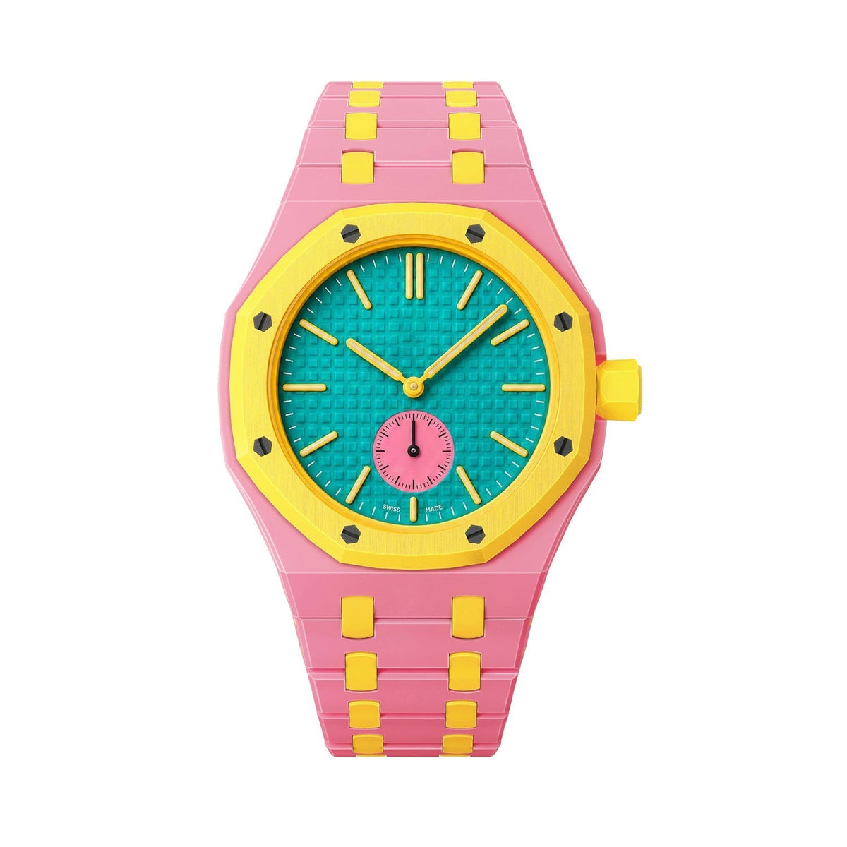 Cinturino in bioceramica rosa e giallo Oak Pop Exclusive