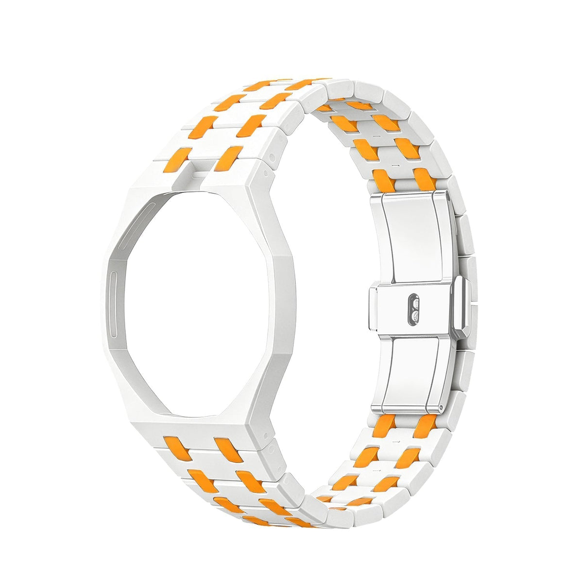 Oak Pop Exklusives weißes und orangefarbenes Biokeramik-Armband