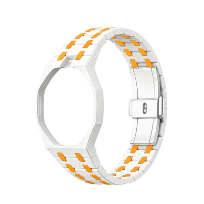 Oak Pop Exklusives weißes und orangefarbenes Biokeramik-Armband