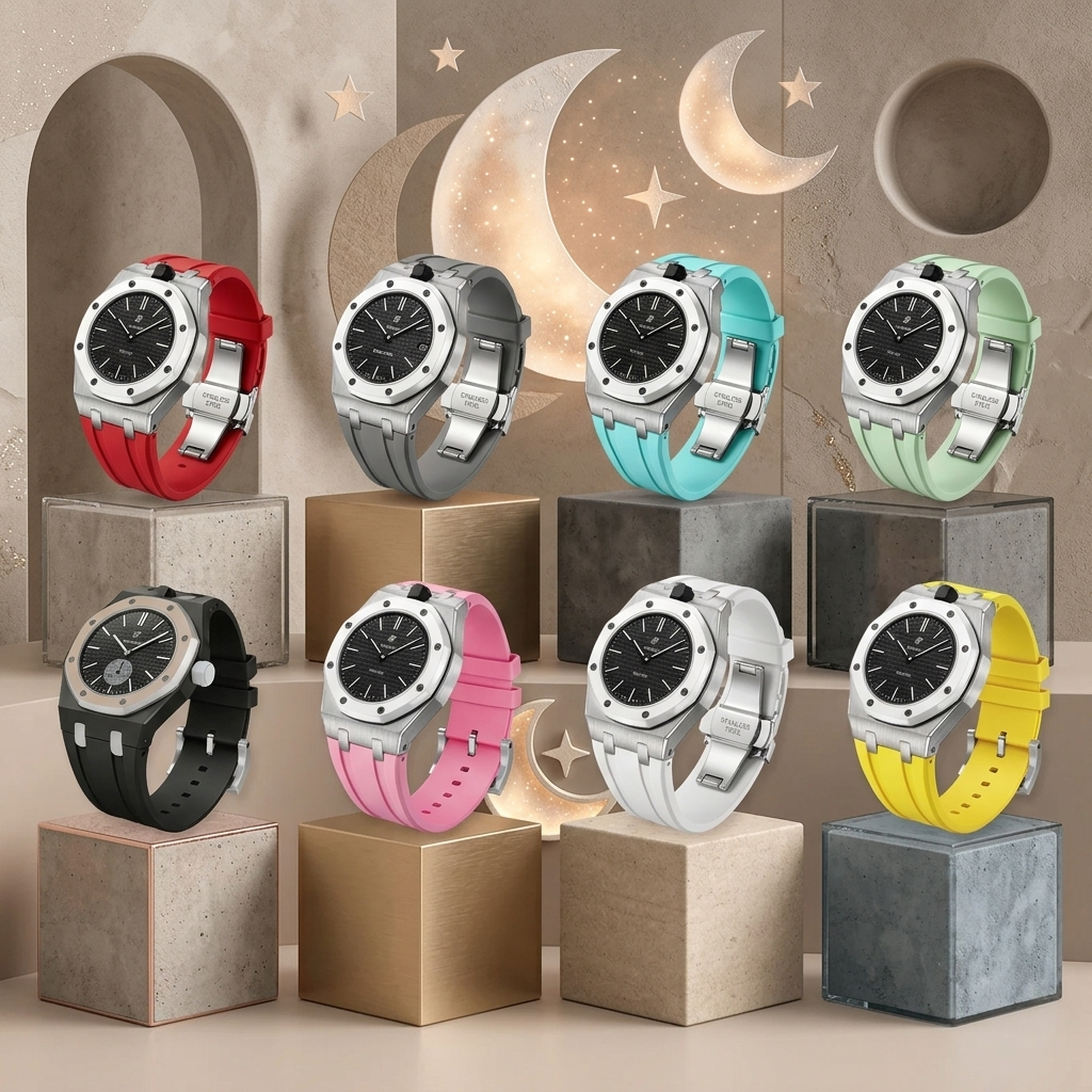 Royal Oak Pop Esclusivo Cassa in Acciaio e Cinturino in Silicone con Base