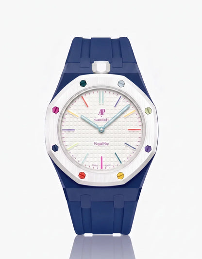 Bracelet et boîtier en silicone Royal Pop Huit Blanc (Couleurs personnalisables)