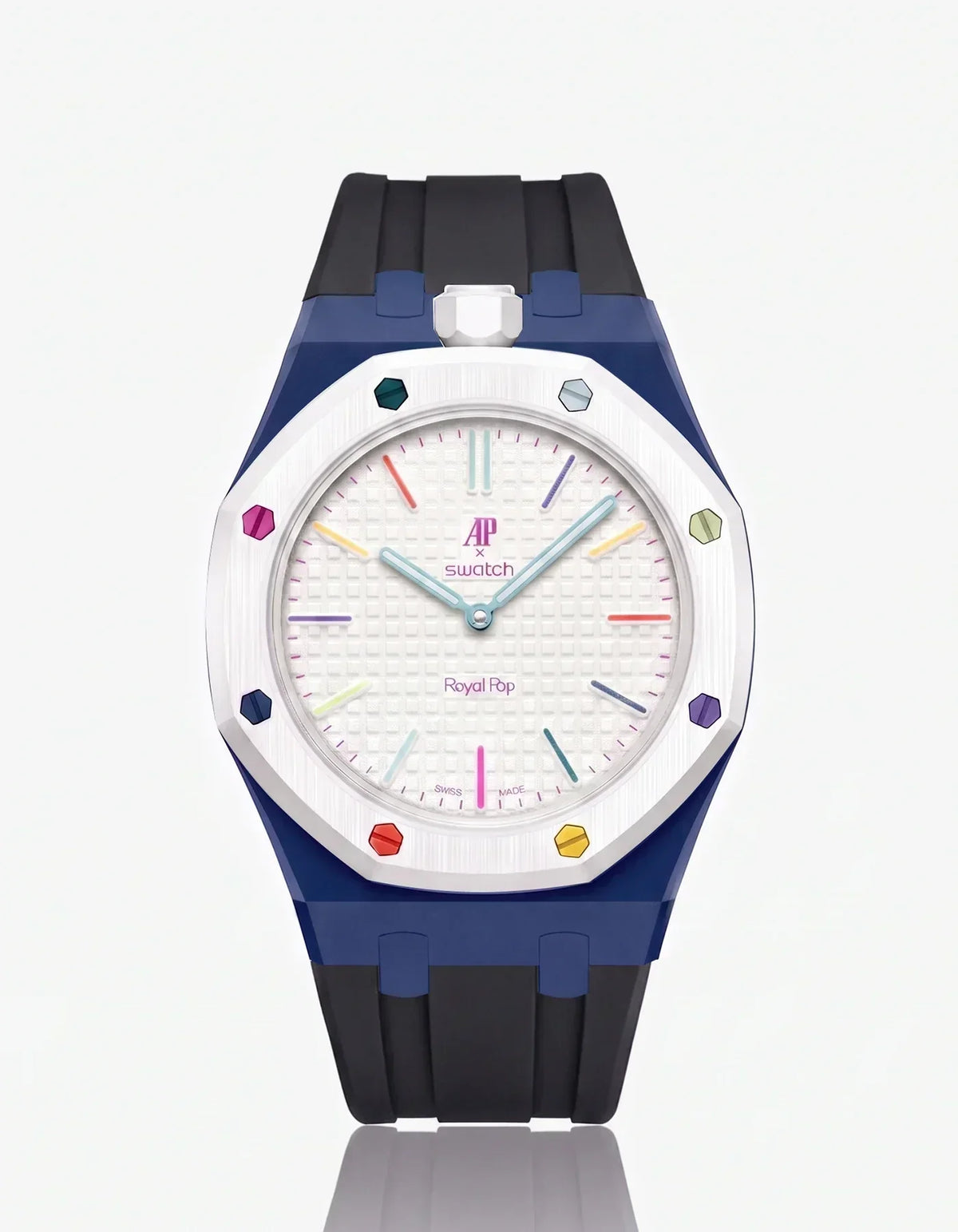 Bracelet et boîtier en silicone Royal Pop Huit Blanc (Couleurs personnalisables)