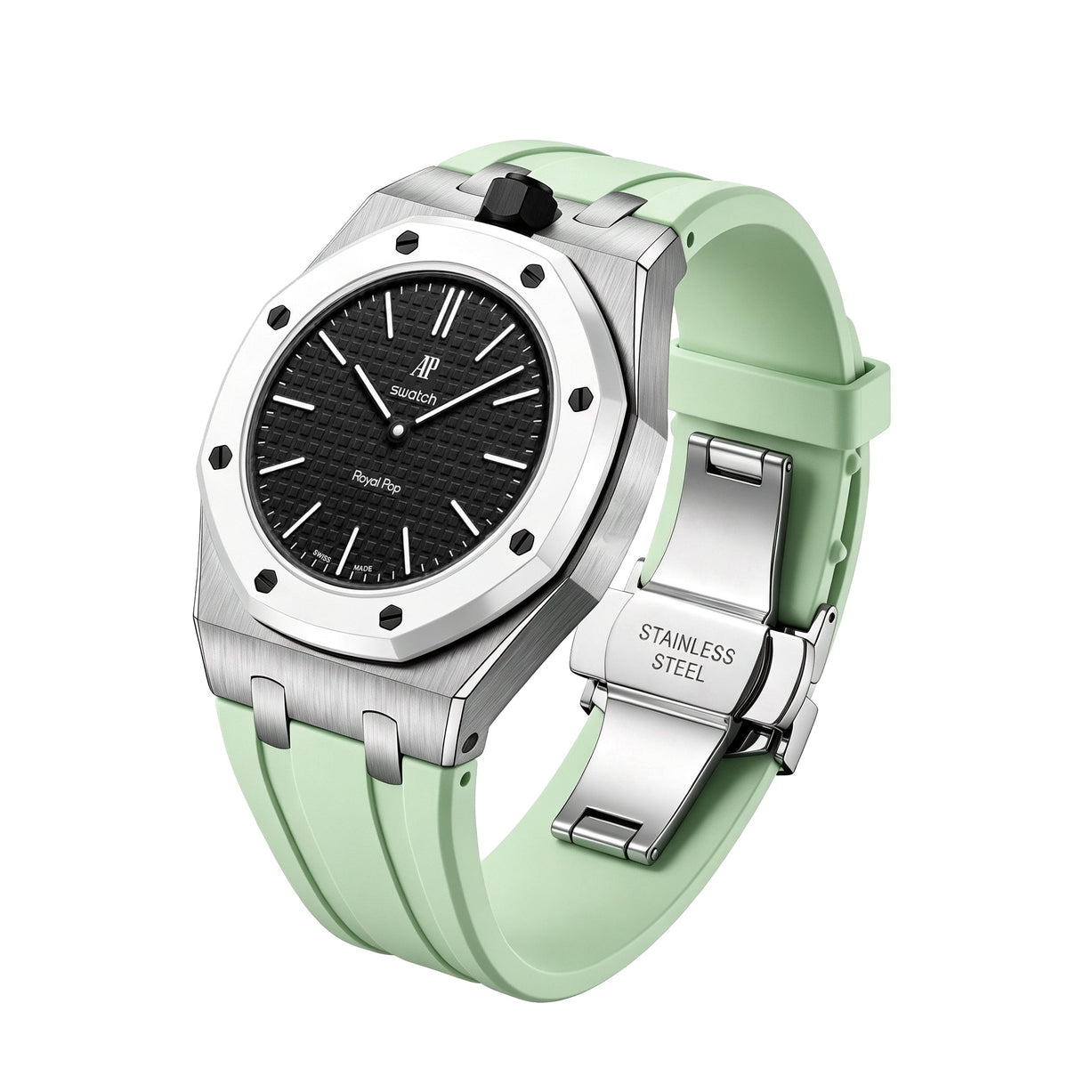 Royal Oak Pop Esclusivo Cassa in Acciaio e Cinturino in Silicone con Base