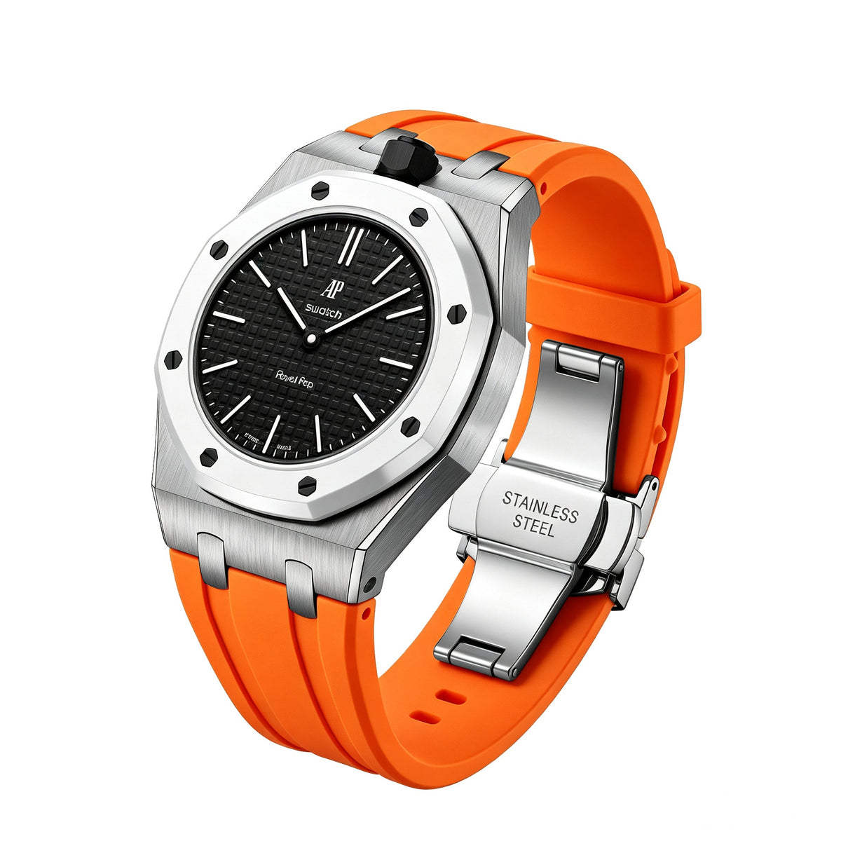 Royal Oak Pop Esclusivo Cassa in Acciaio e Cinturino in Silicone con Base
