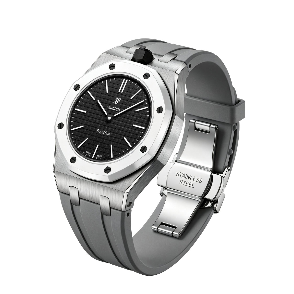 Royal Oak Pop Esclusivo Cassa in Acciaio e Cinturino in Silicone con Base