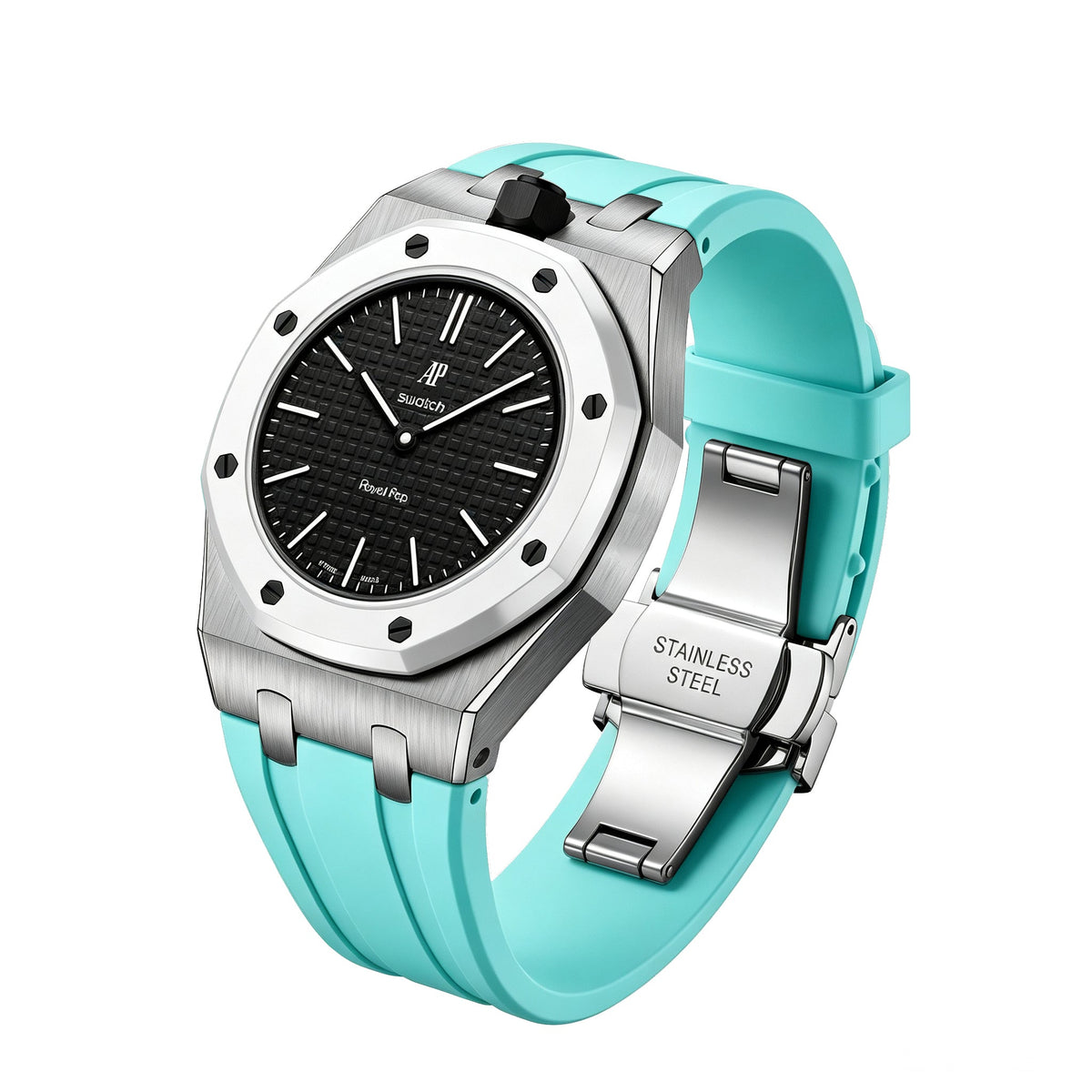 Royal Oak Pop Esclusivo Cassa in Acciaio e Cinturino in Silicone con Base