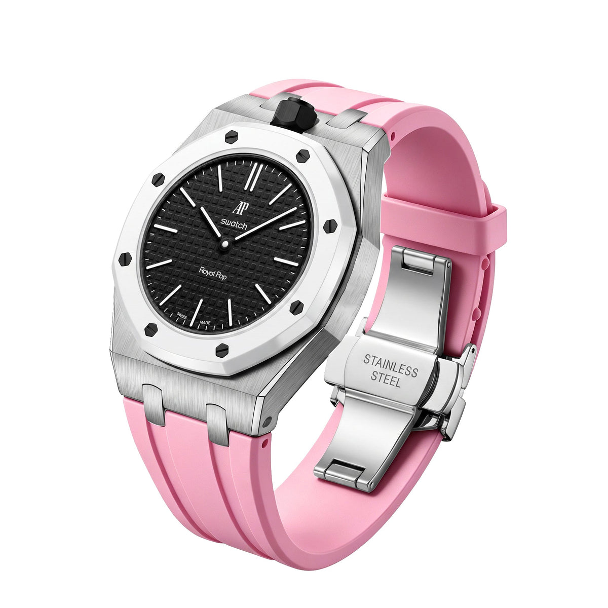 Royal Oak Pop Esclusivo Cassa in Acciaio e Cinturino in Silicone con Base